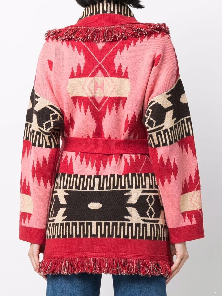 Cheap Alanui cardigan jacquard belted Icon Women 0706